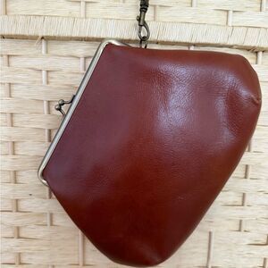 Patricia Nash Brown Leather Wristlet with Gold hardware 6" X 9"